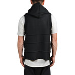 Hooded Panel Cascade Vest // Black (S)