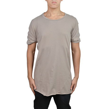 Asymmetrical Seamed T-Shirt // Beige (S)