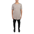 Asymmetrical Seamed T-Shirt // Beige (XS)