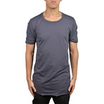 Asymmetrical Seamed T-Shirt // Space Grey (XS)