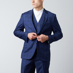 Slim Fit 3-Piece Suit // Executive Blue Check (US: 40R)