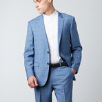 Bella Vita // Slim Fit Suit // Light Blue Prince of Wales Check (US: 36S)