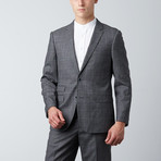 Bella Vita // Slim Fit Suit // Textured Charcoal Windowpane (US: 40R)