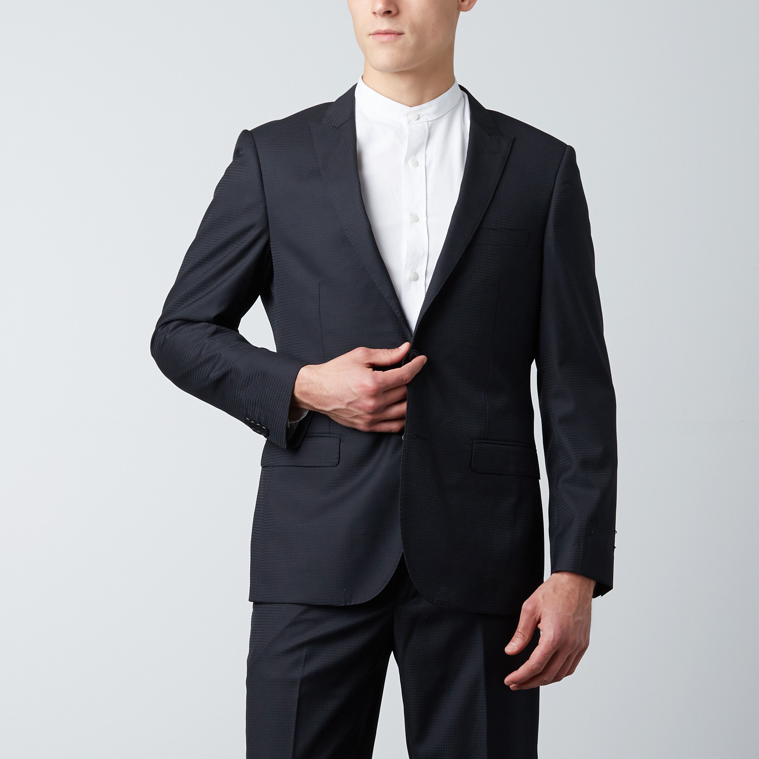 Slim Fit Suit // Textured Shimmer Black (US: 40R) - SRG Fashion - Touch ...