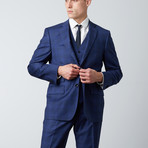 Half-Canvas 3-Piece Suit // Blue Check (US: 38R)