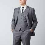 Via Roma // Half-Canvas 3-Piece Suit // Grey Windowpane (US: 38R)