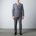 Via Roma // Half-Canvas 3-Piece Suit // Grey Windowpane (US: 38R)