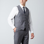 Via Roma // Half-Canvas 3-Piece Suit // Grey Windowpane (US: 38R)