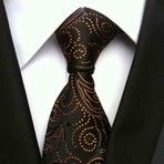 Blanc // Handmade Silk Tie // Black + Gold Floral