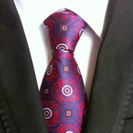 Blanc // Handmade Silk Tie // Blue + Red