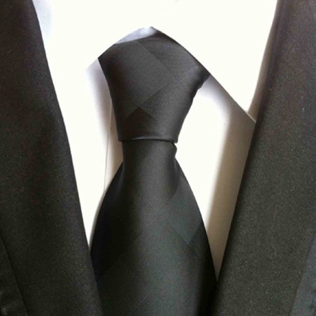 Blanc // Handmade Silk Tie // Black Square