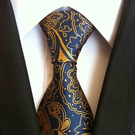 Blanc // Handmade Silk Tie // Orange + Blue