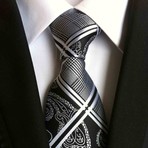 Blanc // Handmade Silk Tie // Gray + Black