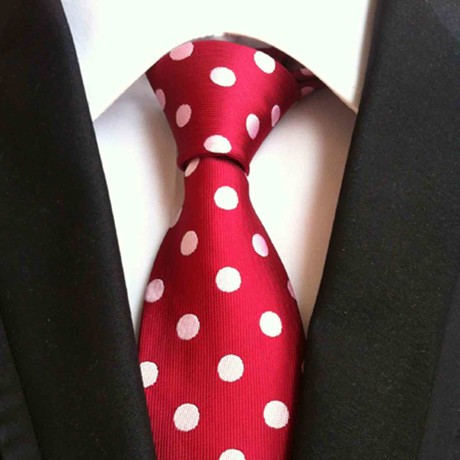 Blanc // Handmade Silk Tie // Red + White Polka Dot