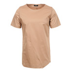 Asymmetrical Stitched Seam T-Shirt // Beige (M)