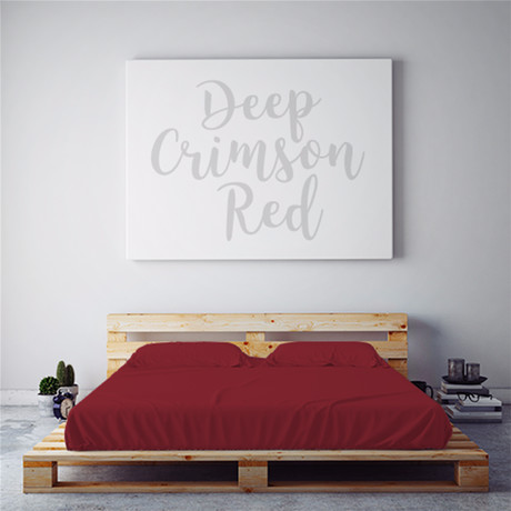 Moisture Wicking 1500 TC Soft Sheet Set // Deep Crimson Red (Full)