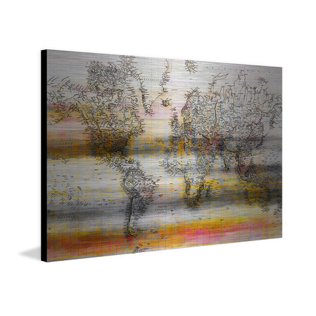 Topography In Color // Brushed Aluminum (18"W x 12"H x 1.5"D)