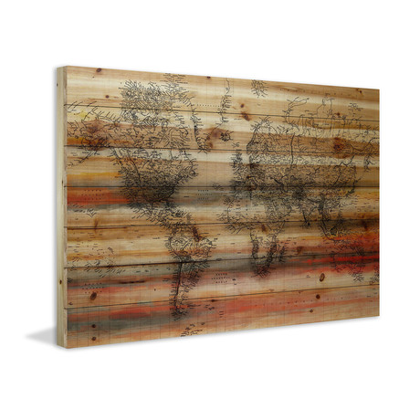 Etched in Brown // Natural Pine Wood (18"W x 12"H x 1.5"D)