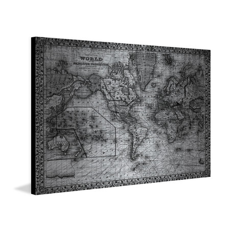 World Projection // Brushed Aluminum (18"W x 12"H x 1.5"D)