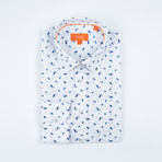 Sacha Long-Sleeve Button-Up Shirt // Blue + White (US: 17.5R)