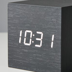 Block Clock // Black with White LED