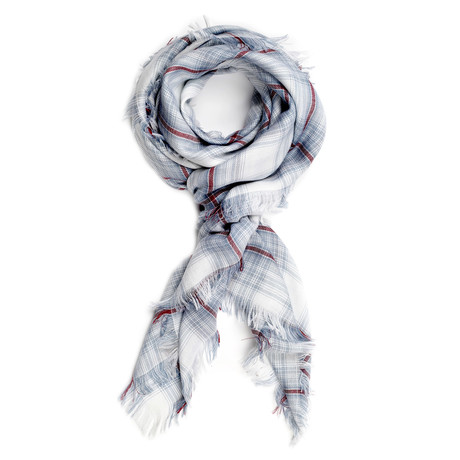 Check Scarf // Blue + Red