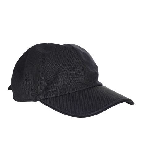 Textured Leather Trim Baseball Hat // Navy