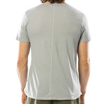 Capped Collar Crew Neck T-Shirt // Light Grey (XL)
