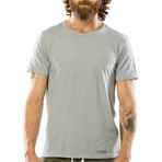 Capped Collar Crew Neck T-Shirt // Light Grey (XL)