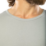 Capped Collar Crew Neck T-Shirt // Light Grey (L)