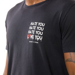 Hate You Crew Neck T-Shirt // Vintage Black (S)