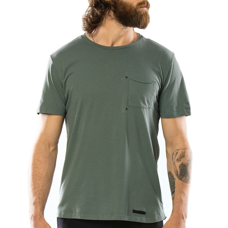 Raw Pocket Crew Neck T-Shirt // Forrest Green (XS)