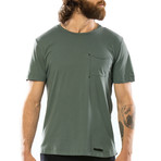 Raw Pocket Crew Neck T-Shirt // Forrest Green (M)