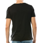 Raw Collar Crew Neck T-Shirt // Pitch Black (XL)