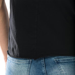 Raw Collar Crew Neck T-Shirt // Pitch Black (2XL)