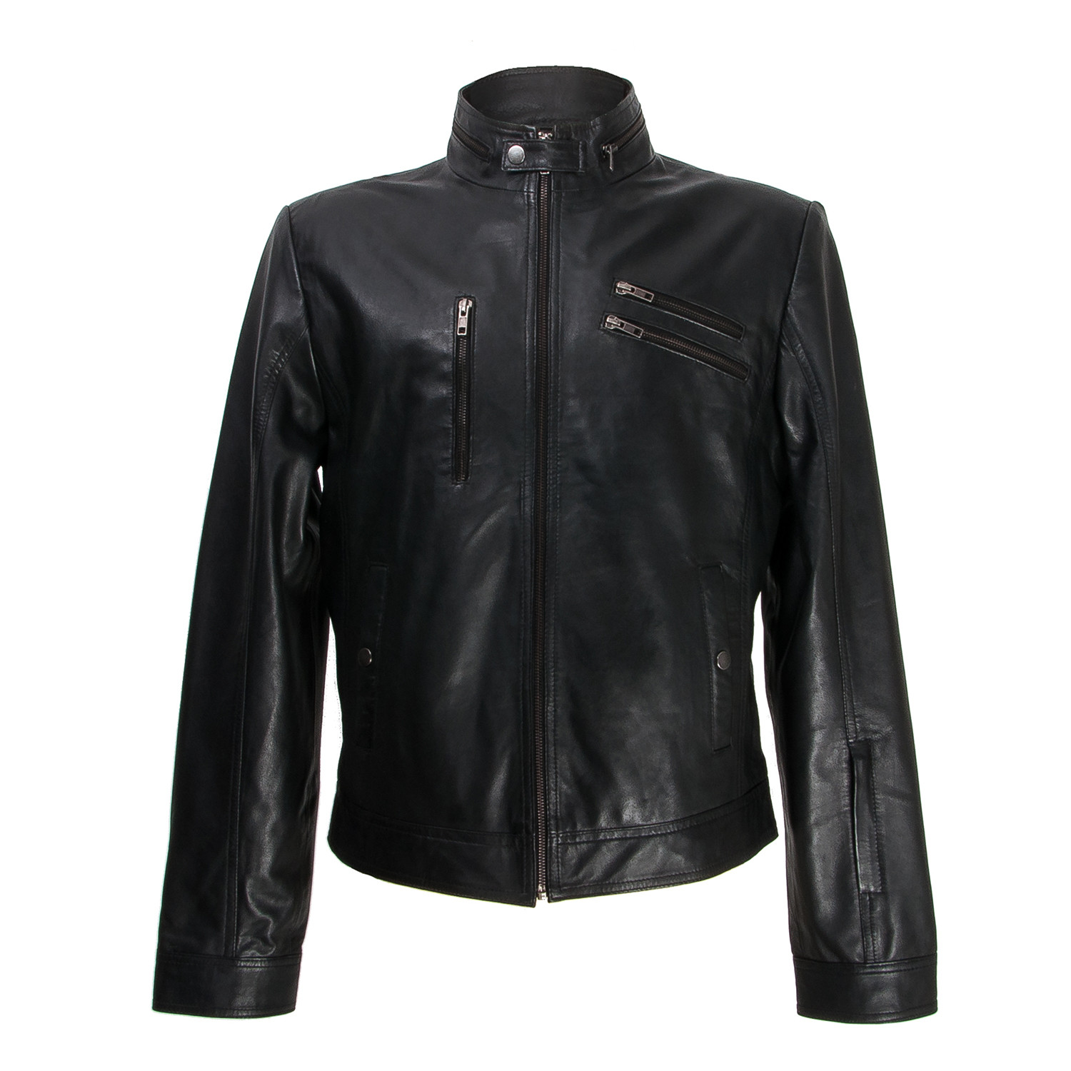 Zipper Pocket Leather Jacket // Black (S) - ZERIMAR - Touch of Modern