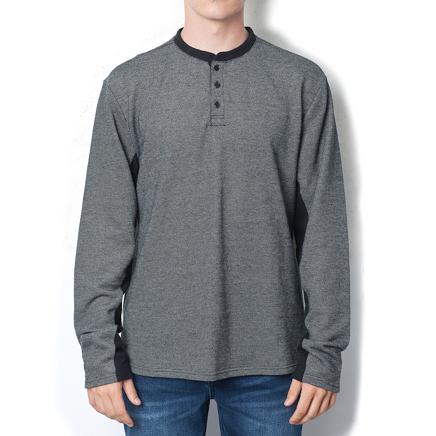 black long sleeve henley