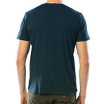Torn Hems Crew Neck T-Shirt // Royal Blue (L)