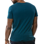 Reverse Seam Crew Neck T-Shirt // Blue Green (S)