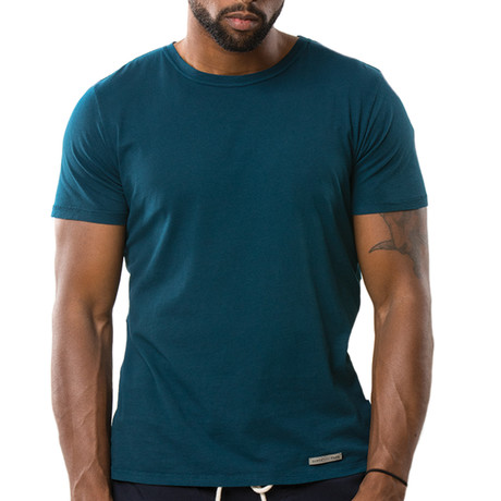 Reverse Seam Crew Neck T-Shirt // Blue Green (XS)