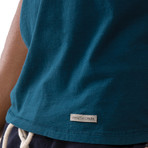 Reverse Seam Crew Neck T-Shirt // Blue Green (L)