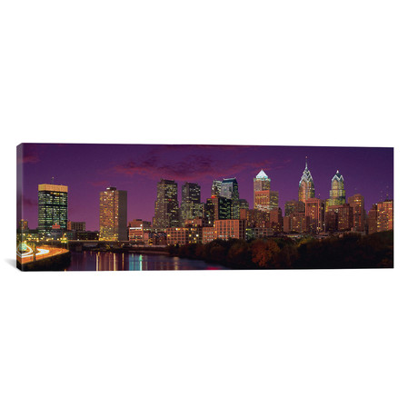 Philadelphia Panoramic Skyline (36"H x 12"W x 0.75"D)