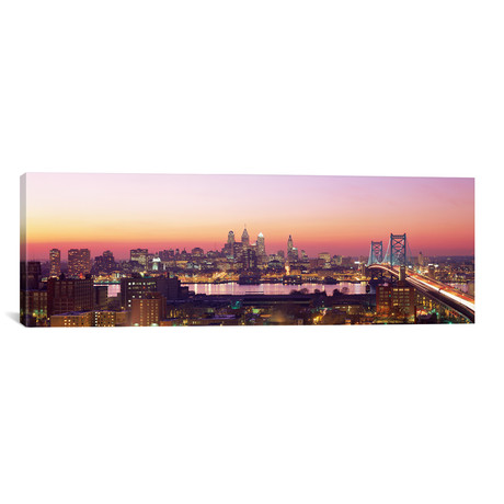 Philadelphia At Twilight (48"H x 16"W x 0.75"D)