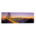 San Francisco Bay Bridge At Night (36"H x 12"W x 0.75"D)