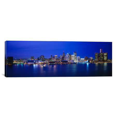 Detroit At Night (48"H x 16"W x 0.75"D)