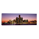 Night Skyline Detroit MI // Panoramic Images (60"W x 20"H x 0.75"D)