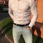 Reagan 3.5 Cm Stitch Belt // Black (XS)