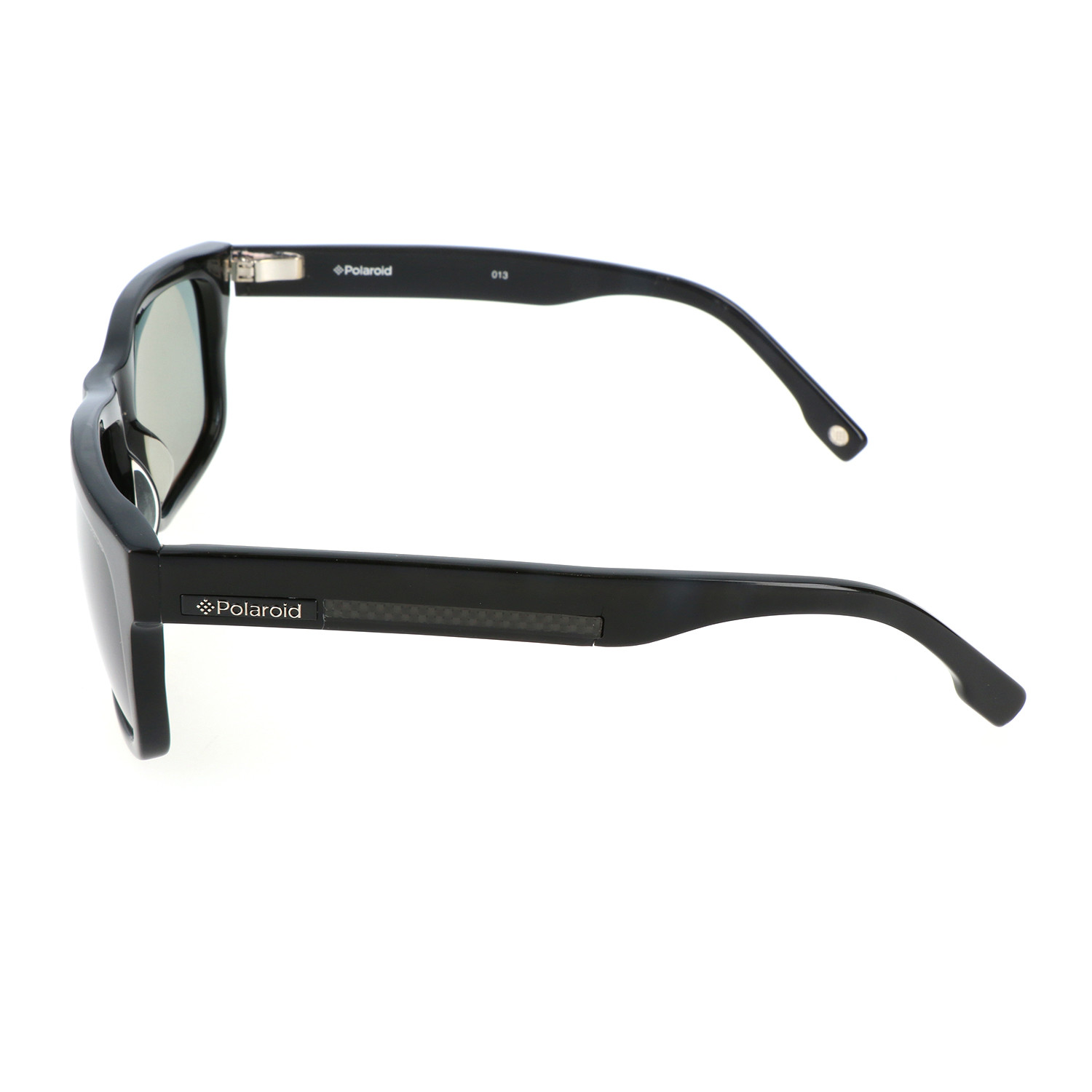 Jory Thick Rectangular Sunglasses // Black - Polaroid Sunglasses ...
