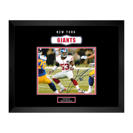 Signed + Framed Photo // Harry Carson