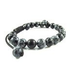 Adjustable Snowflake Obsidian Bracelet 